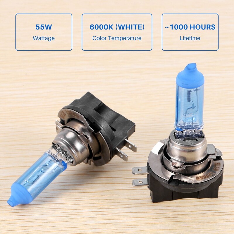 2x H11B 55W Car Halogen Light Headlight Bulb Lamp Bright White 6000K DC12V
