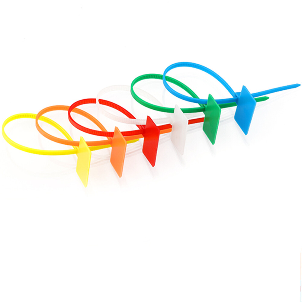 Markers 50pcs Loop Self-locking Plastic Zip Cable Winder Labels Tag Wire Ties