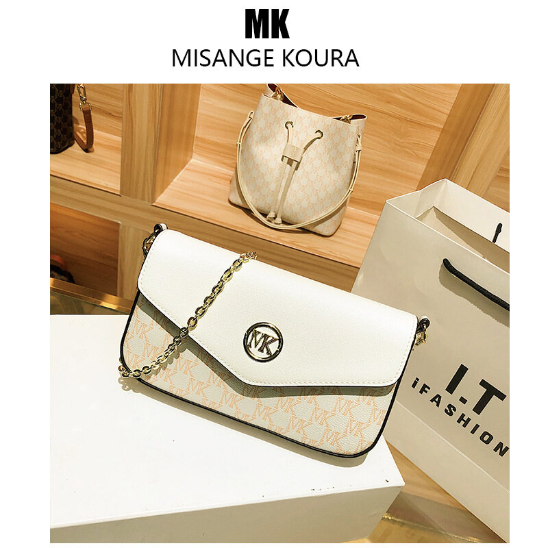 Hong Kong+small MK Women's Bag Chain Bag Women+envelope Bag Leather Armpit Bag Cross Body Small Bag 2022 New