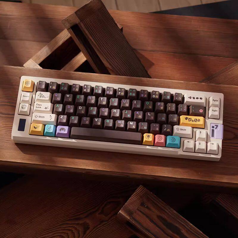 Afternoon Tea Doughnut Keycap Personalized Retro keycap 129 Keys Cherry Profile PBT Five Side Sublimation Keycaps For Cherry MX Switch Mechanical Keyboard Keychron/RK61/GK61/Anne Pro 2