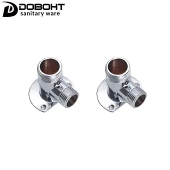 Doboht 2pcs Chrome Plated Brass Shower Faucet Fixed Seat Water