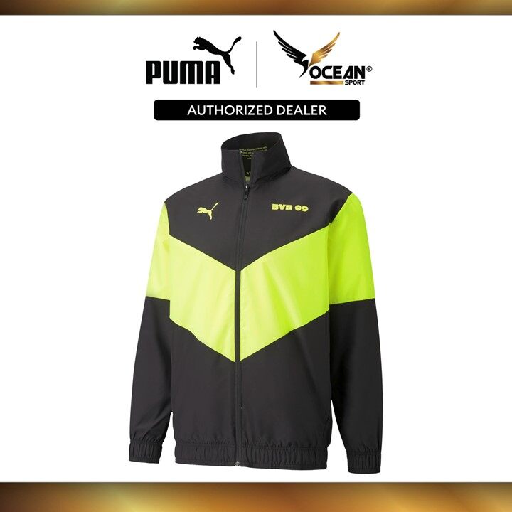 Puma men's track jacket - black/yellow best sale