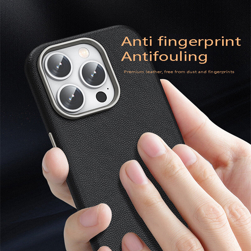 MagSafe Magnetic attraction Plain leather phone case for iPhone15 Pro Max protective case for iPhone15 Pro 15Plus full package shockproof phone case