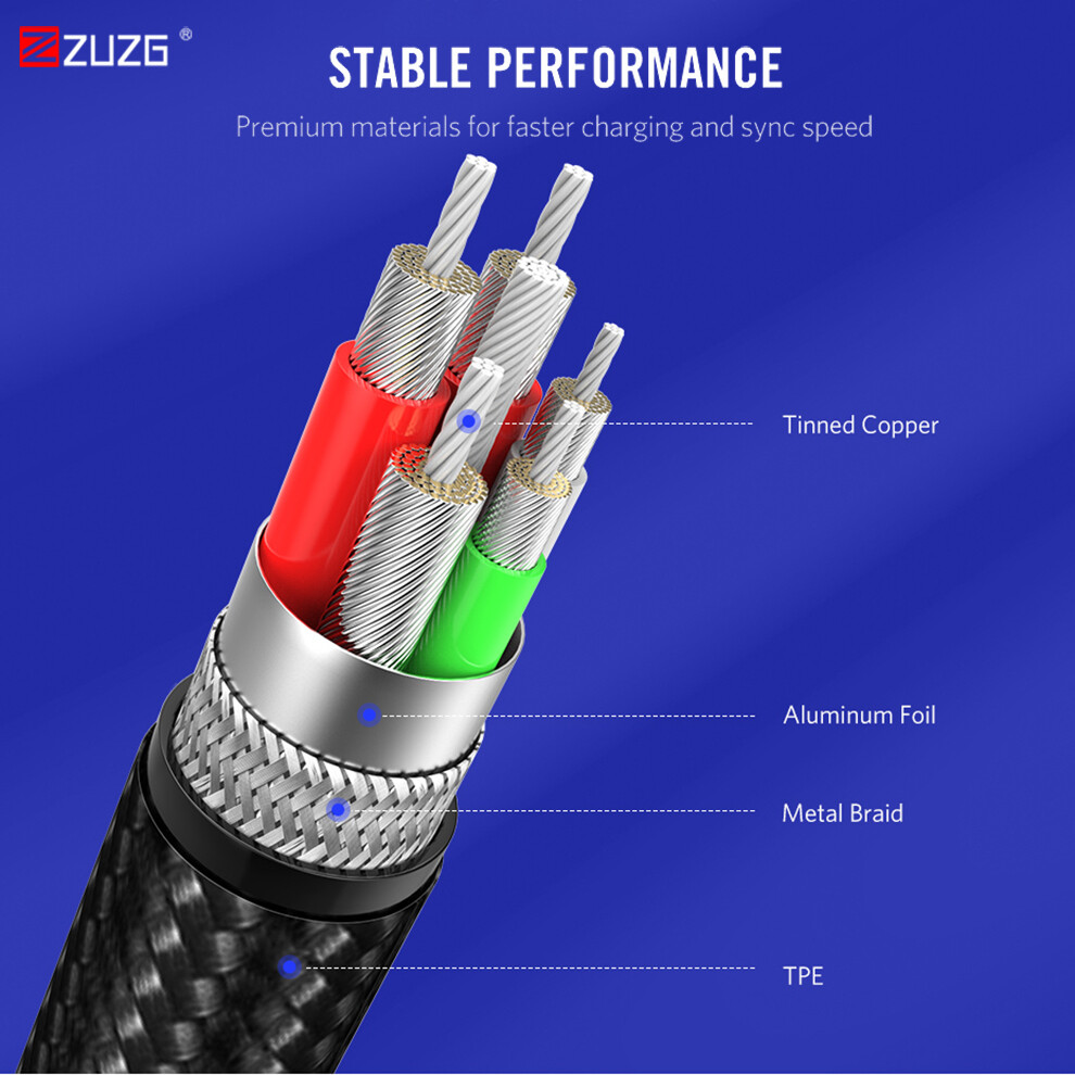 ZUZG Micro USB Cable 5A Fast Charging For Xiaomi Redmi Note5 Pro Android Mobile Phone Data Cable for Samsung Micro Charger
