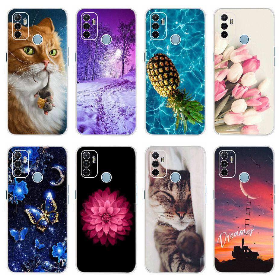 For Oppo A53 Case Soft Flexible Shell Cute Cat Butterfly Phone Cover For OppoA53 Casing 6.5 inch