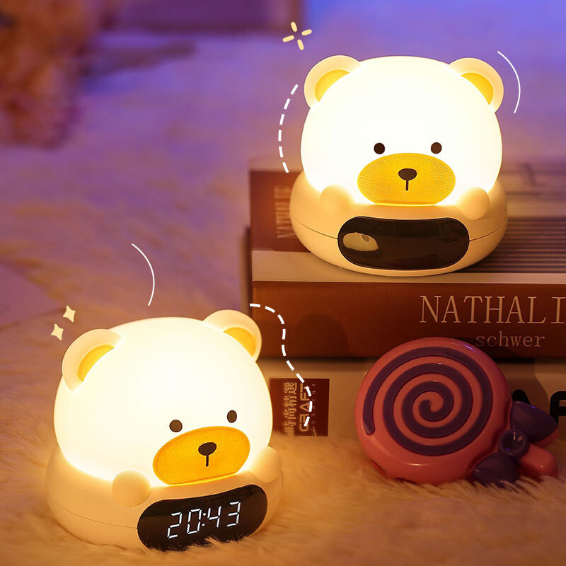YONUO Hug time lamp plug-in charging remote control clock night light, bedroom bedside feeding lamp, sleep night