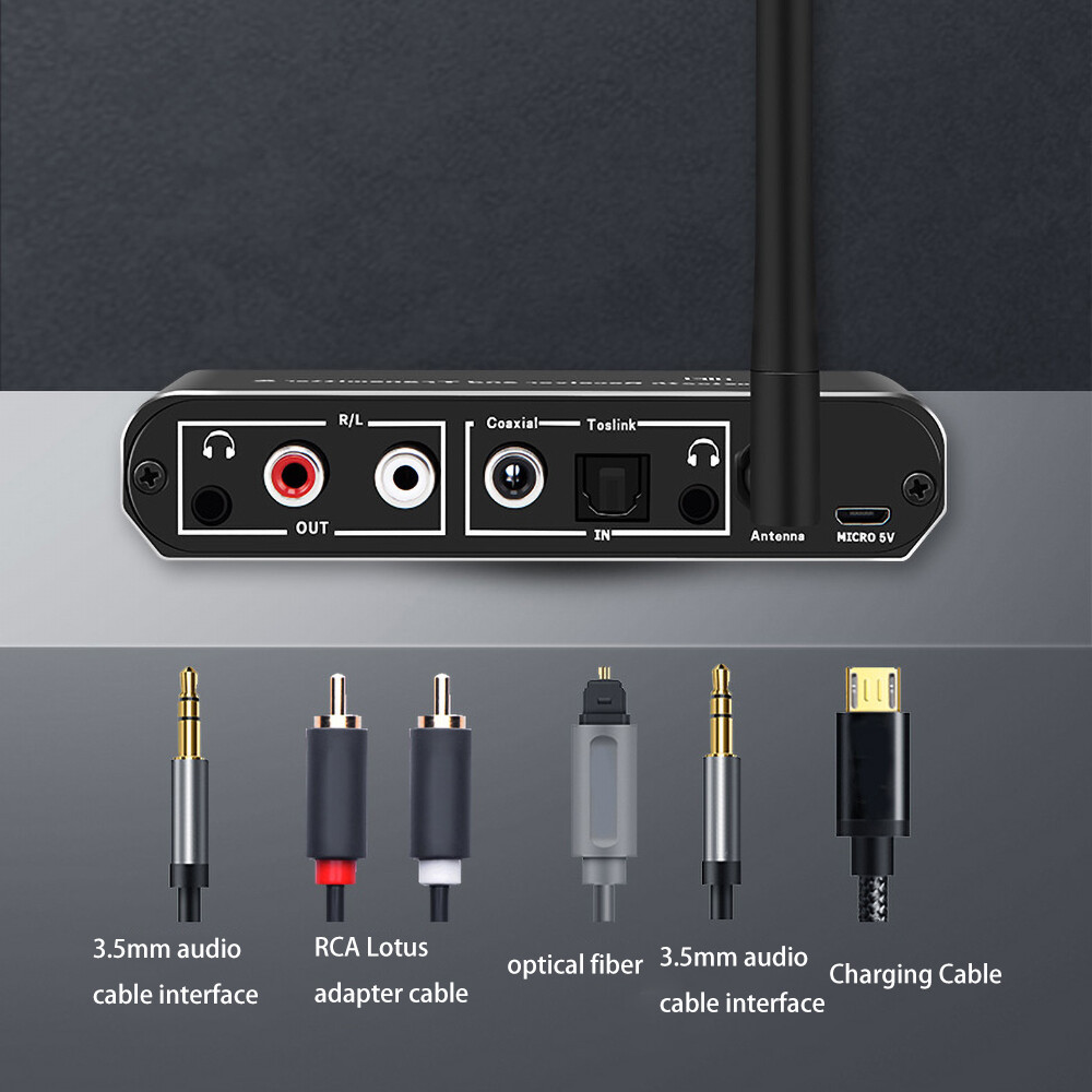 Disour Wireless DAC Audio Digital to Analog Audio Converter with Bluetooth Receiver Transmitter For HiFi Stereo Audio Bluetooth DAC