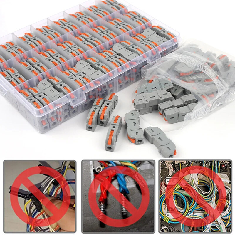 10/5Pcs Quick Wiring Connector Fast Splicing Electrical Connector Multiplex Butt Terminal Universal 1 to 1 Inline Wire Connector