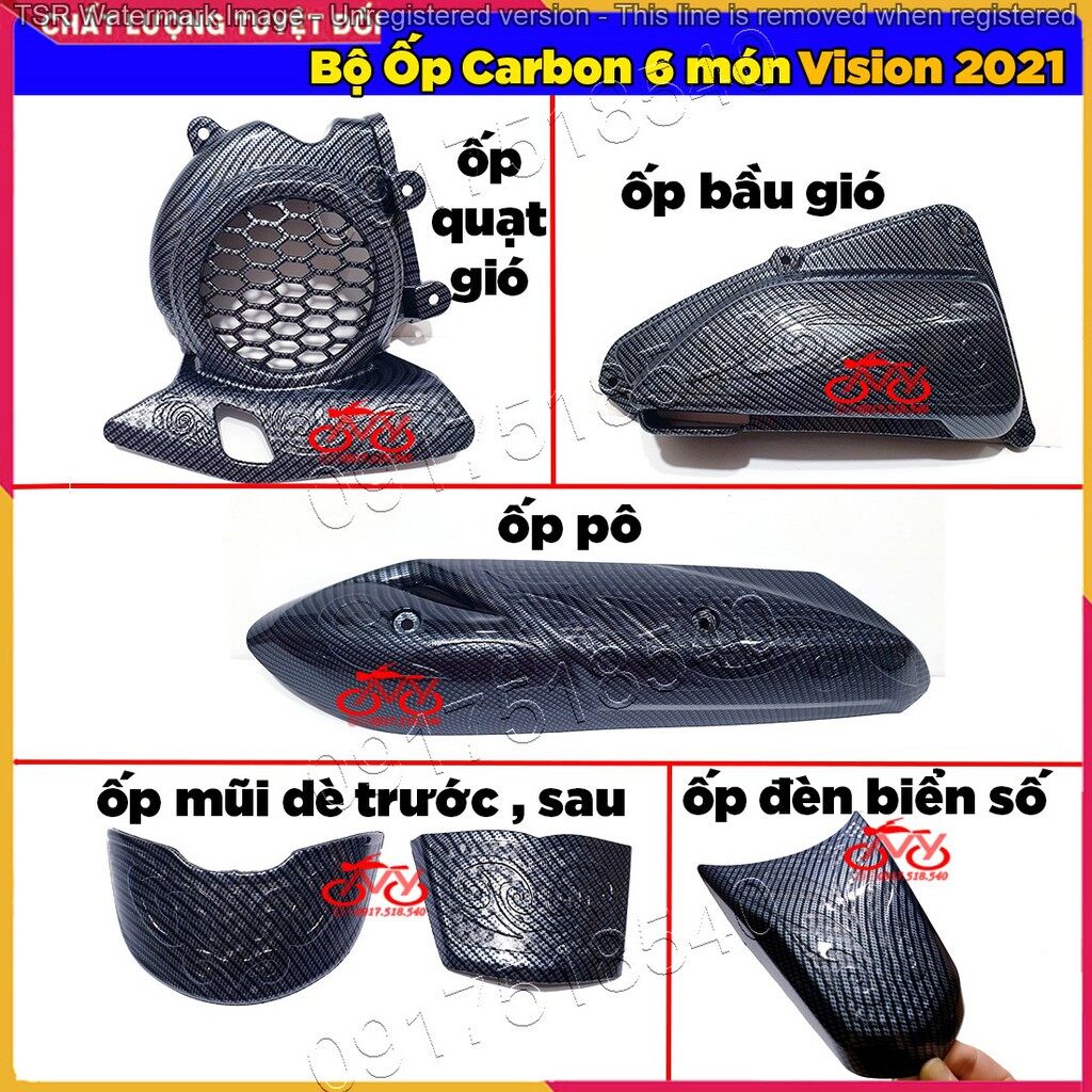 ✅ Combo 6 Món Ốp Carbon Cho Vision 2021 ( bộ 6 món ) ✅