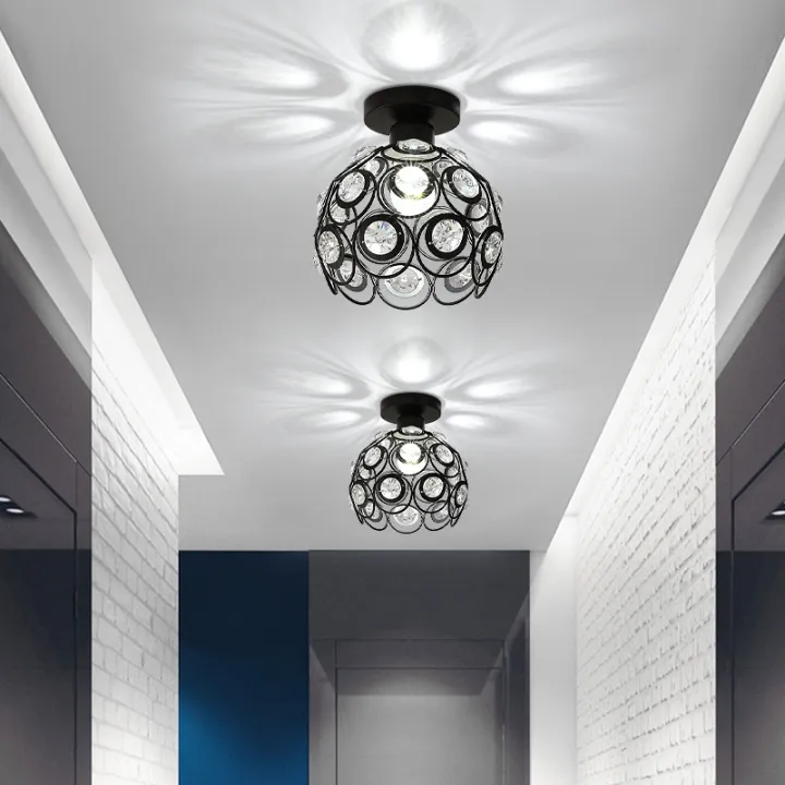 Nordic White Black Gold Silver Modern Round Crystal Chandelier Ceiling Light Fixtures Pendant Lighting For Hallway Bedroom Balcony Kitchen Lazada Ph - Crystal Chandelier Ceiling Light Pendant