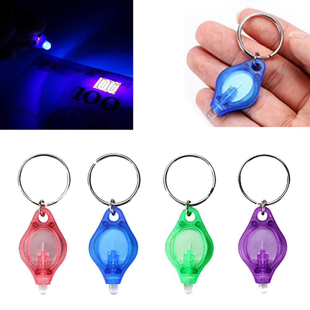 Móc Khóa UV Mini Đèn Pin LED Đèn UV Đèn Vòng Chìa Khóa Đèn Pin Máy Dò Hộ Chiếu Tiền Tệ ID Cầm Tay