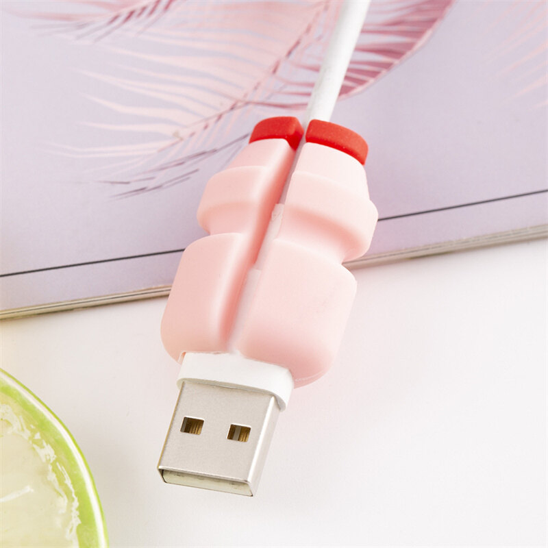 USB dễ thương nút bảo vệ dây cáp dây sạc tổ chức tiết kiệm cáp silicon cho dây sạc Iphone bảo vệ cáp truyền dữ liệu bảo vệ