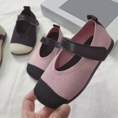 Oyamerbaby Giày Bệt Giày Công Chúa Dệt Kim Thoáng Khí Cỡ 21-30 Cho Bé Gái Với Đầu Tròn