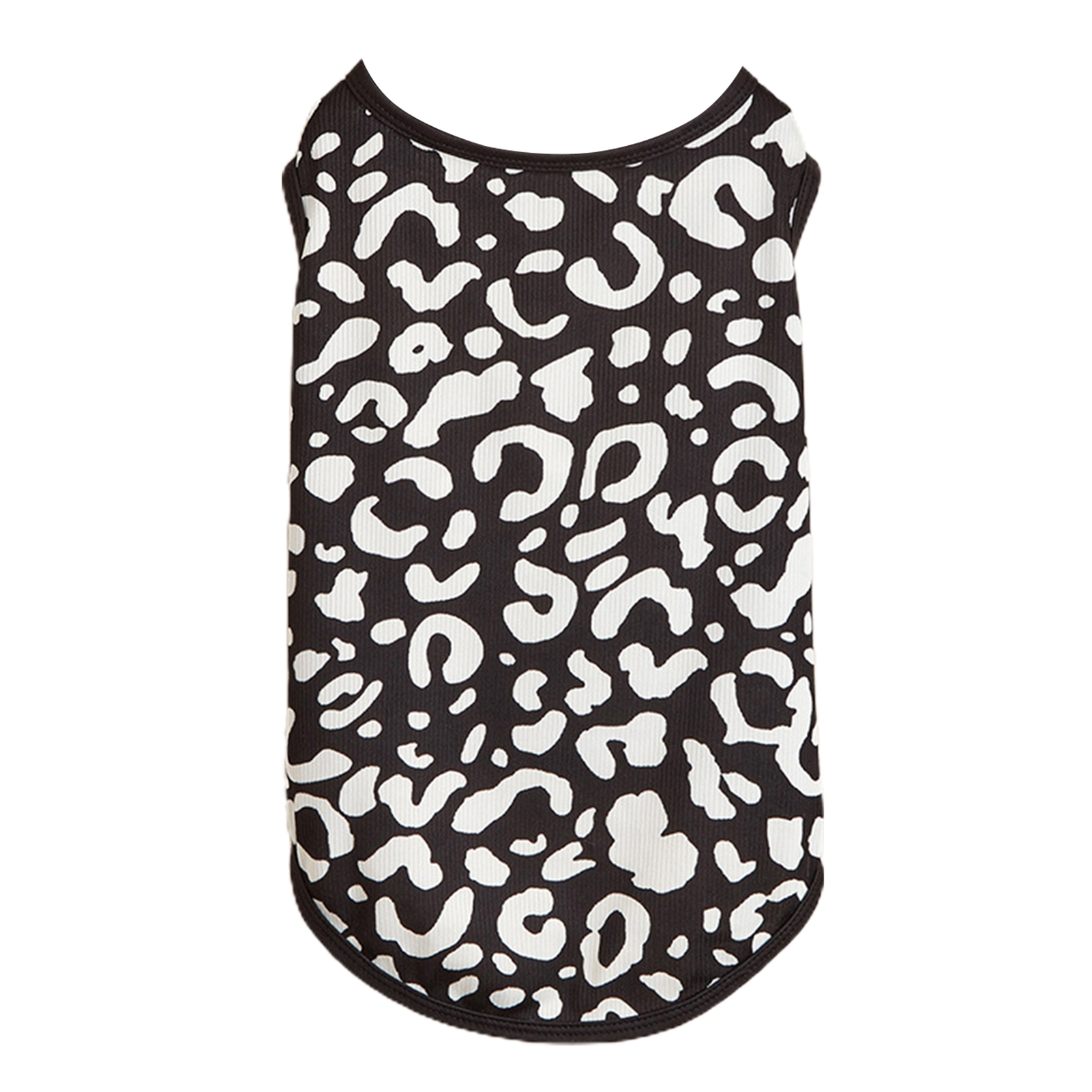 Pet Vest Leopard Print Elastic Hemming Round Collar Pet Dog Sleeveless Shirt Outfit for Outdoor Pretty Pet Pajamas