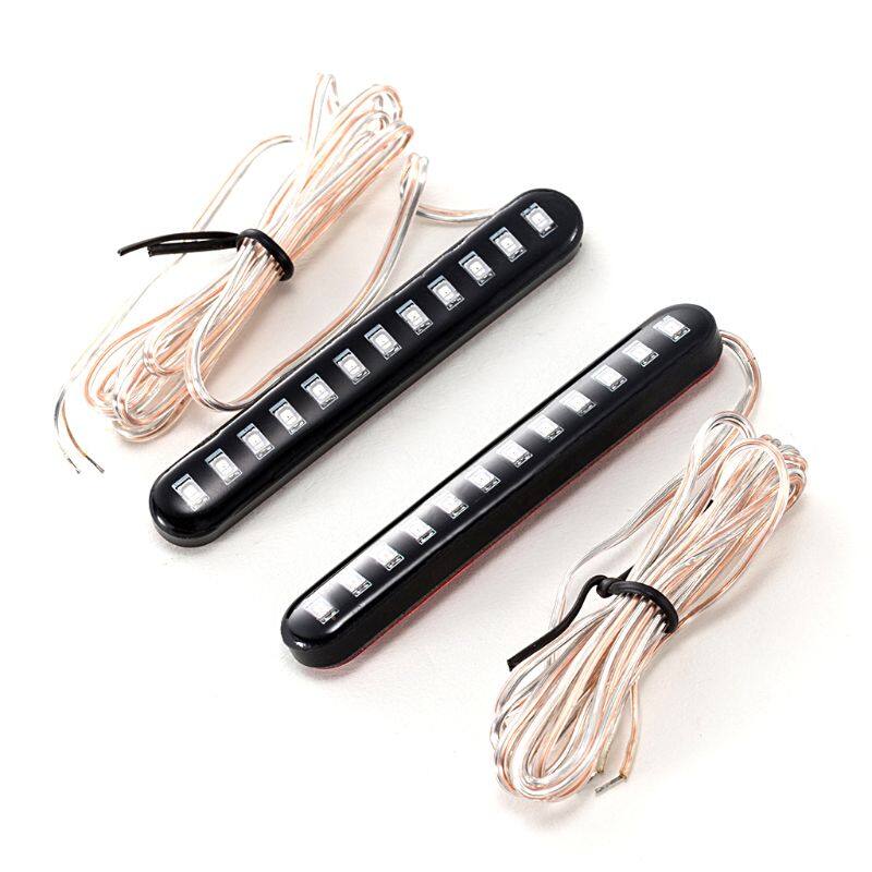 2PCS Car Motorcycle Flowing Water Tail Brake Lights 12 LED Turn Signals Light Blinker