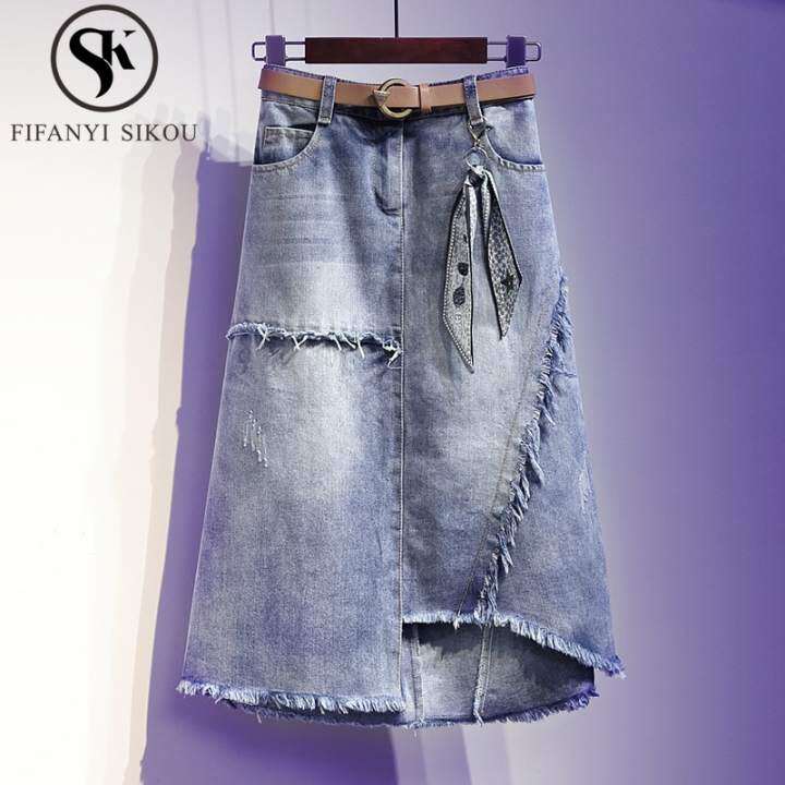 long jean skirts 5xl