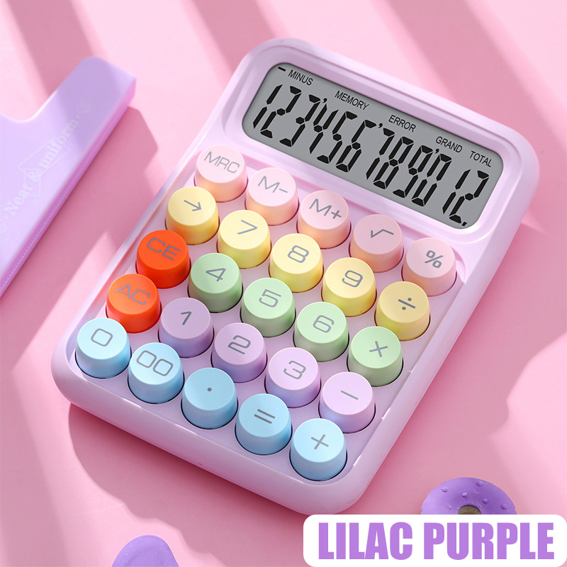 Calculator, Basic Standard Calculator, 12 Digit Desktop Calculator with Large LCD Display and Sensitive Button for Office, School, Home & Business Use
