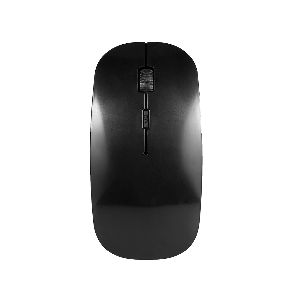 2.4G Wireless Mouse Portable Ultra-thin Mute Mouse 4 Keys Wireless Optical Mouse 1600DPI for Desktop Computer Laptop Black