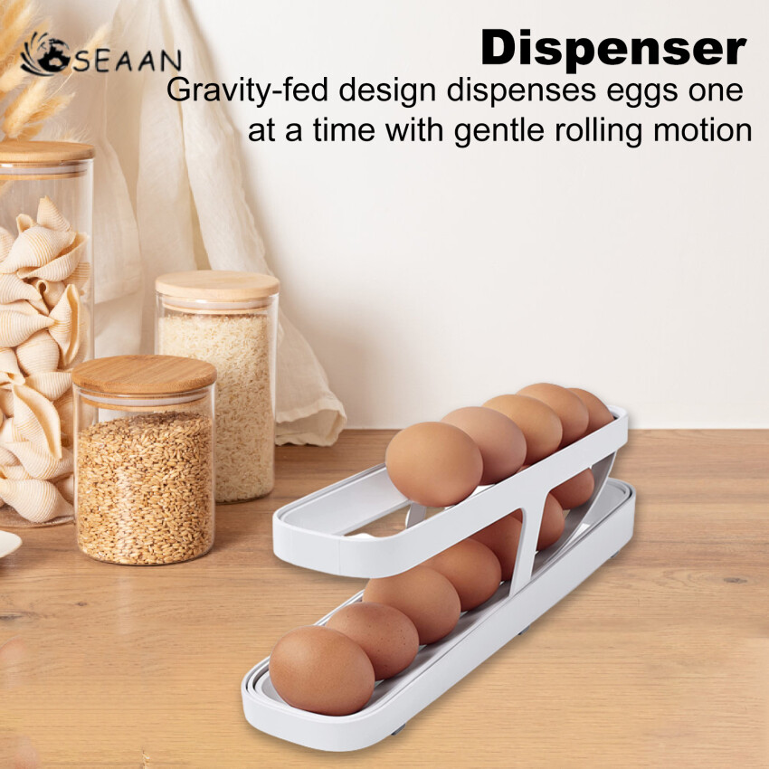 Automatic Eggs Storage Box Plastic Rolling Eggs Holder Basket Container Dispenser Organizer Closet For Fridge Kitchen Egg Tray
