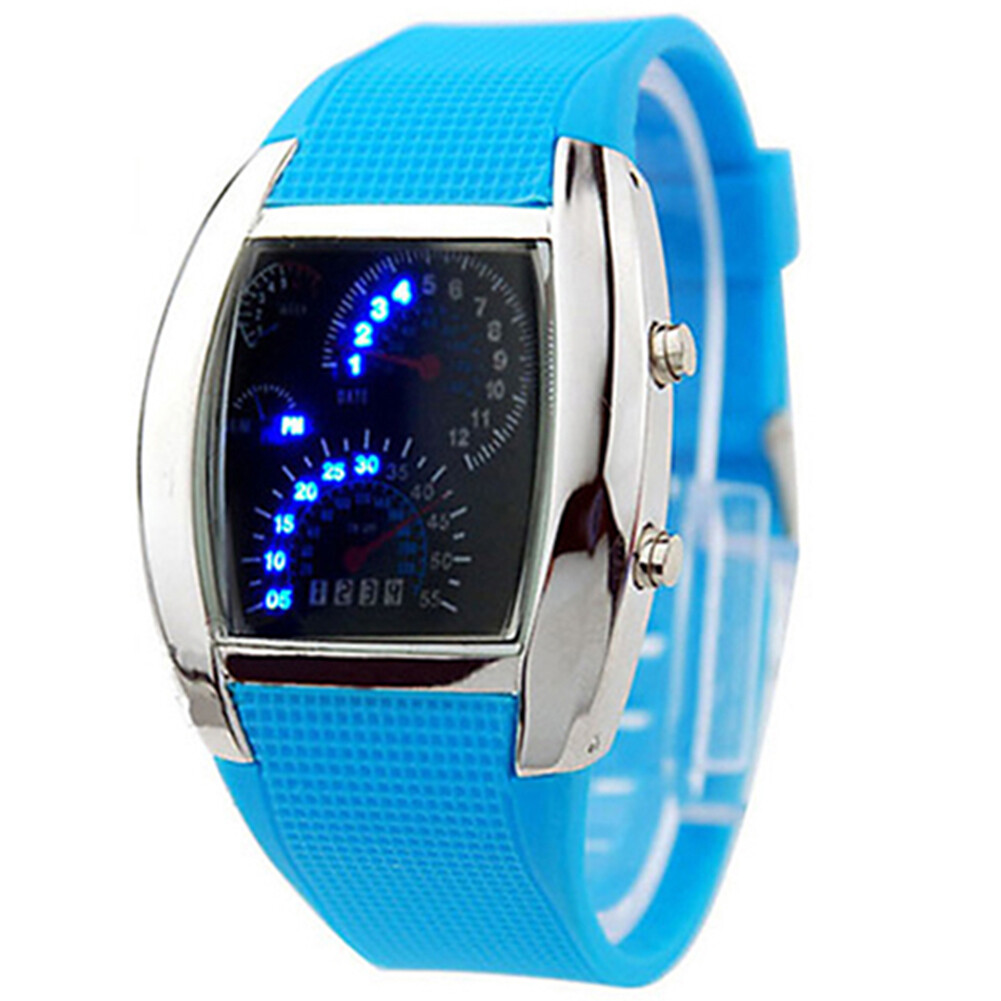 NingXiang Fashion Men\'s Women\'s Sport LED Dashboard Pattern Dial Digital Wrist Watch Gift