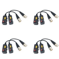 4 Pairs HD CCTV Passive Video Balun 1080P Support AHD/CVI/TVI/CVBS Network to BNC Transmitter with Surge Protection