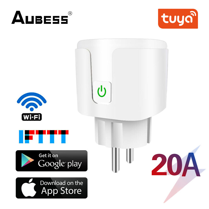 Ổ cắm điều khiển từ xa không dây ttmu, phích cắm Wifi Bluetooth, Phích cắm EU 20A, ổ cắm Bộ hẹn giờ thông minh, ổ cắm năng lượng thông minh máy tính, không thấm nước