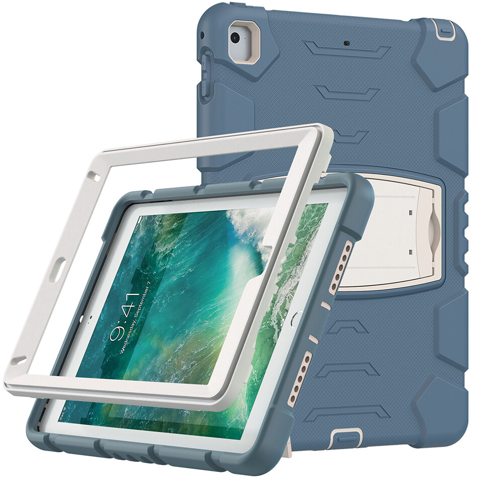 IFar Ốp Lưng Bảo Vệ Ba Lớp Có Chân Đế, Ốp Chống Sốc Cho iPad 9.7 Vỏ Silicon Pro 9.7 Air 2 Thế Hệ Thứ 5 + Bút Stylus