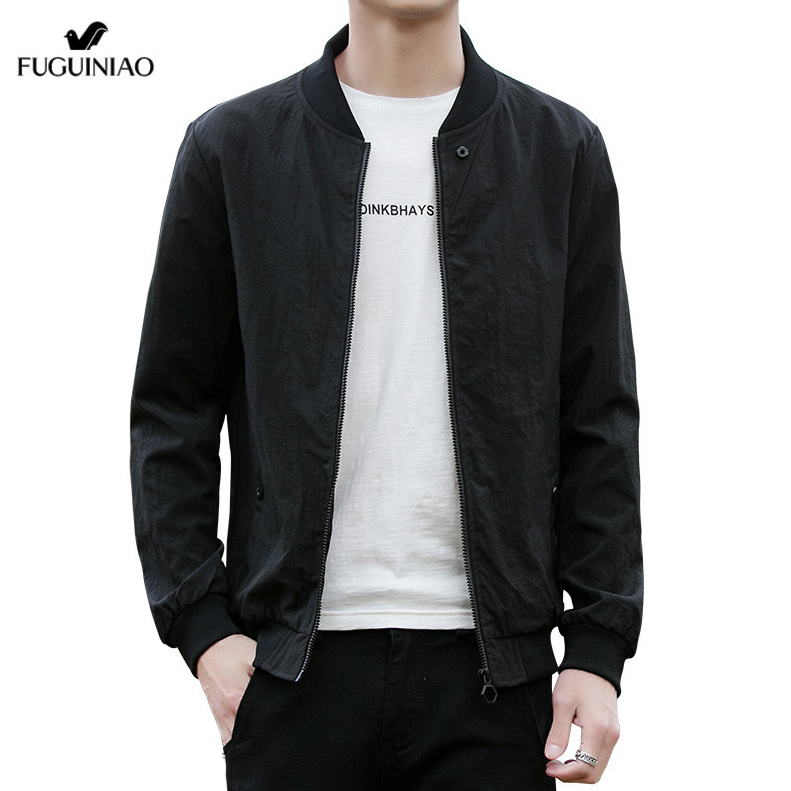 Fuguiniao Men's Casual Jacket Male Korean Version of The Trend Coat Wild Autumn New Men's Jacket(M-4XL)