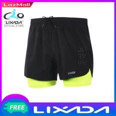 Quần Soóc Lixada Chạy Bộ Cho Nam, Quần Short Tập Thể Dục Tích Cực Đạp Xe Có Lớp Lót Nhanh Khô Thoáng Khí 2 Trong 1