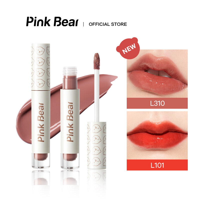 Son bóng sáng trong Pink Bear son nước son kem dưỡng ẩm lâu trôi 2,5 g trang điểm môi
