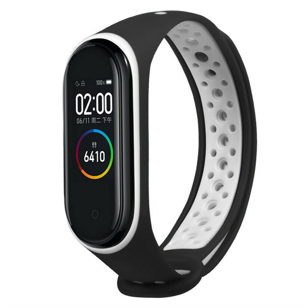 [SmartHere] Dây Đeo Cổ Tay Cho Xiaomi Mi Band 4 & 3 Dây Đeo Silicon Hai Màu Có Thể Điều Chỉnh Thay Thế Dây Đeo Cổ Tay Dây Đeo Thể Thao Mềm Thoáng Khí