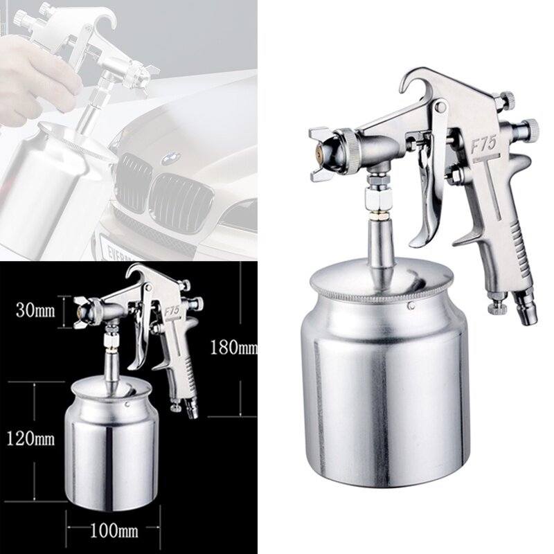 F75 1.5mm Sprayer Air Paint Gravity Feed 400ml Siphon 750ml Cup Home