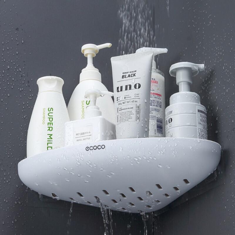 Kệ Sắp Xếp Góc Phòng Tắm ECOCO Giá Đựng Mỹ Phẩm Dầu Gội Đầu, Đồ Gia Dụng Nhà Bếp Gắn Tường, Phụ Kiện Phòng Tắm