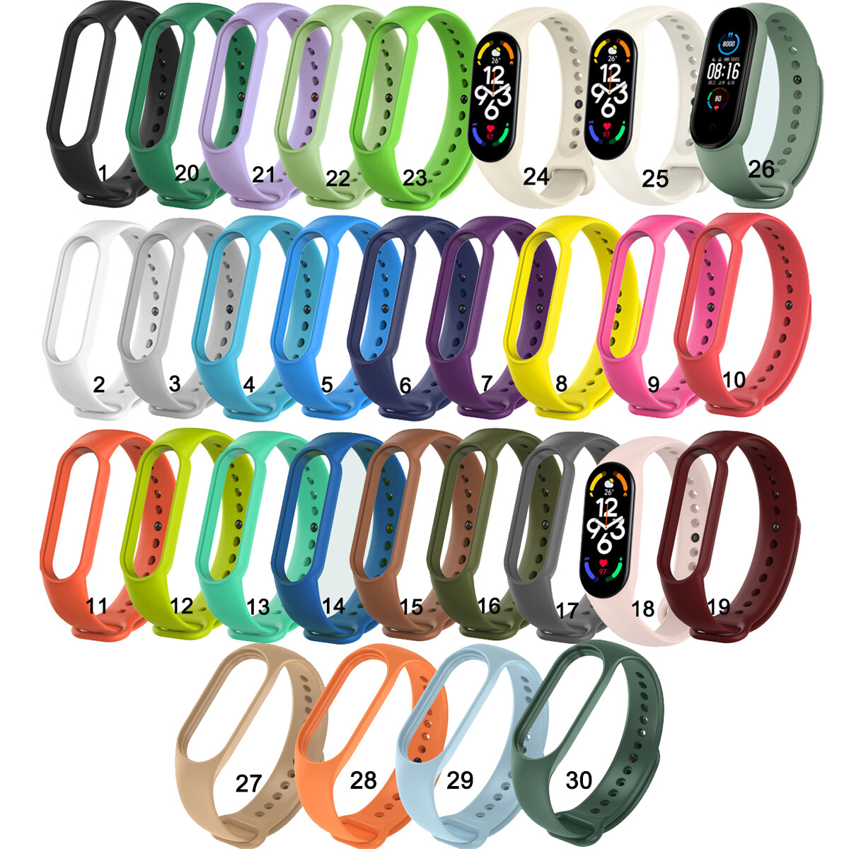 Dây Đeo Silicon Cho Mi Band 7 Dây Đeo Cổ Tay Thay Thế Cho Xiaomi Miband 7