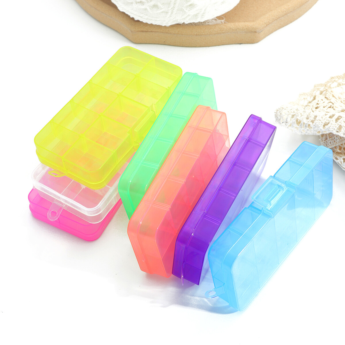 Hộp Đựng Trang Sức Bằng Nhựa 10 Ngăn Hộp Hình Chữ Nhật Hộp Đựng Có Thể Điều Chỉnh Để Sắp Xếp Hạt Hộp Bông Tai Hộp Quà Tặng Trang Sức 1 Cái