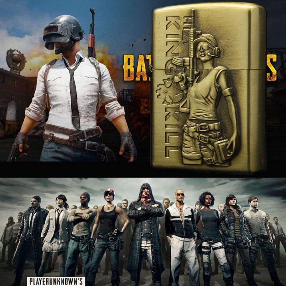 Pubg Sun Glasses Girl Battle Ground Chicken Dinner Emboss Oil Lighter Zipo Flame Windproof Lazada