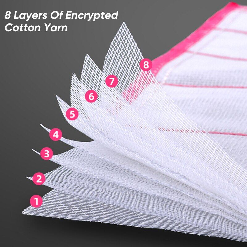 8 Layer Kitchen Towel Microfiber Kitchen Cleaning ClothAbsorbent Thick Scrubbing Pad Daily Use Kitchen Towel