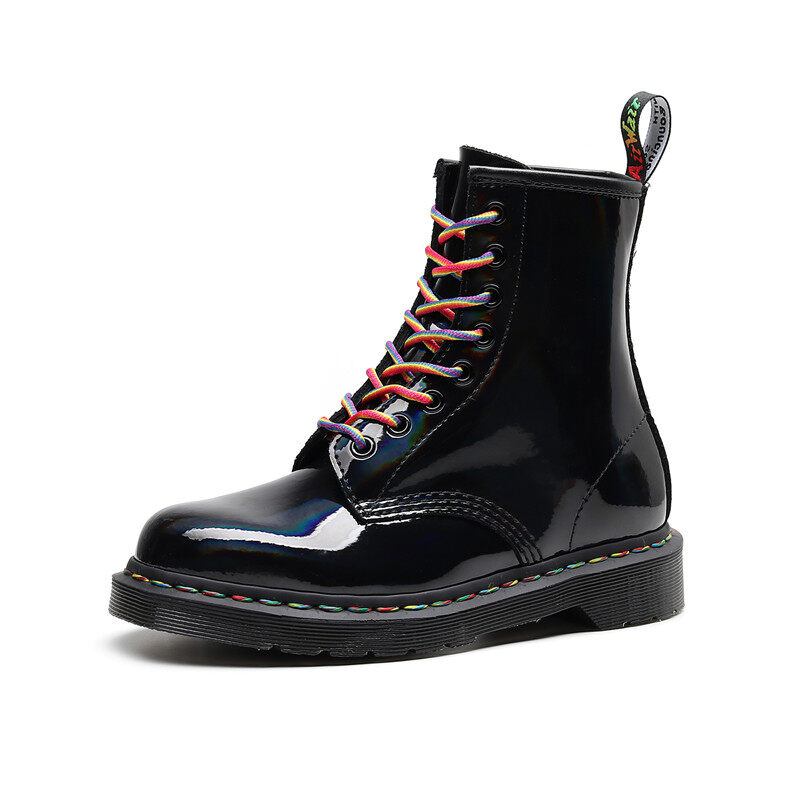 Dr Matens air Wair DM boots Martin 1460 European and American short boots gradient mirror British wind leather rainbow Ball male female leather la-de