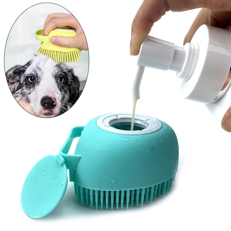Bàn chải tắm massage silicon cho chó mèo Phòng tắm cho chó con Găng tay massage an toàn mềm mại Phụ kiện chải lông cho thú cưng