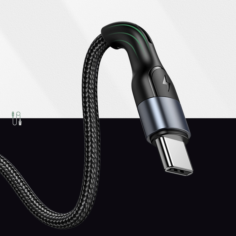 USAMS Lightning Charge Cable Aluminum Alloy Braided Cable Lightning For iPhone 6/7/8 iPhone 11 iPhone XS iPhone 12 13 14 pro max Charging Cable