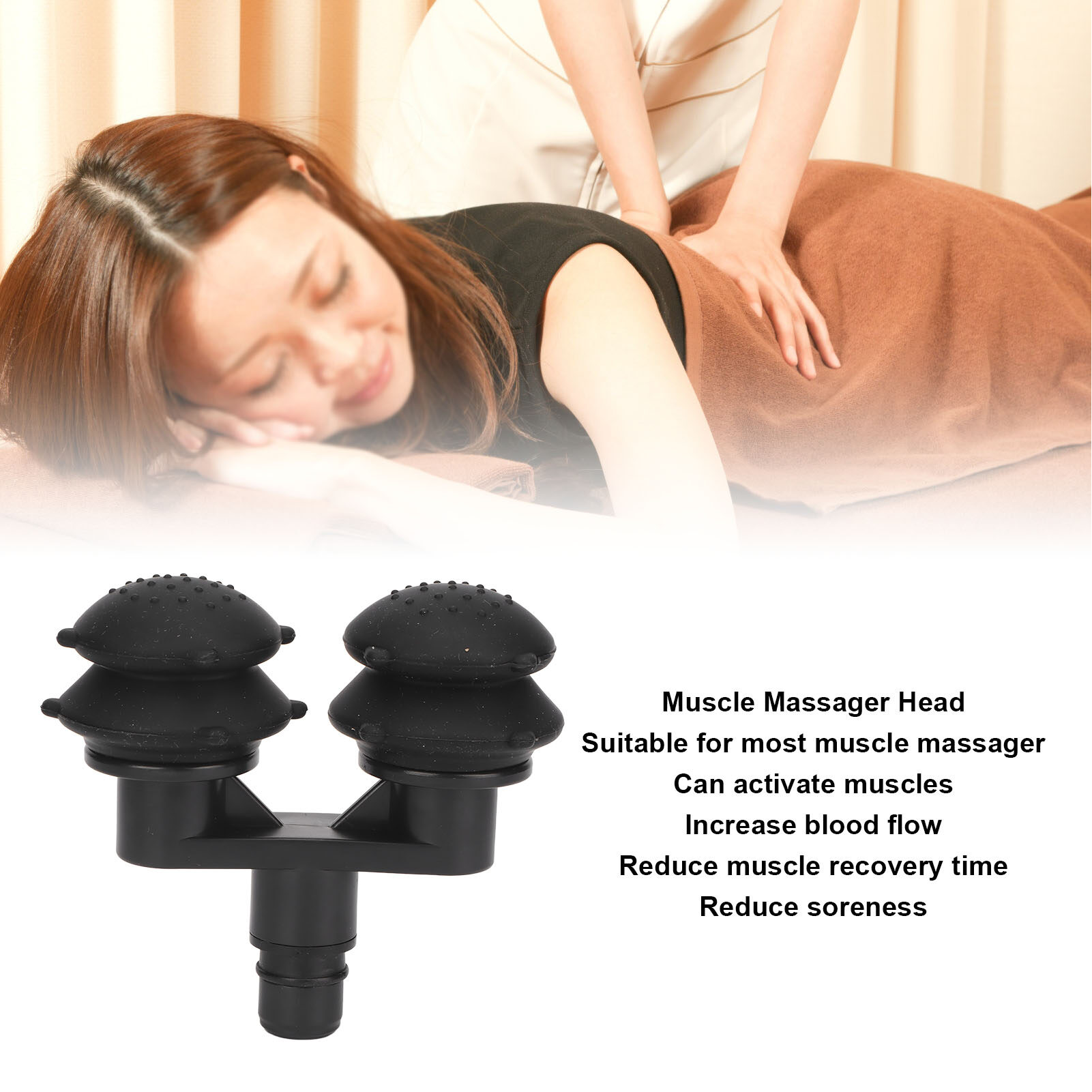 Massager Replacement Head Black Silicone Massage Attachment Head for Daily