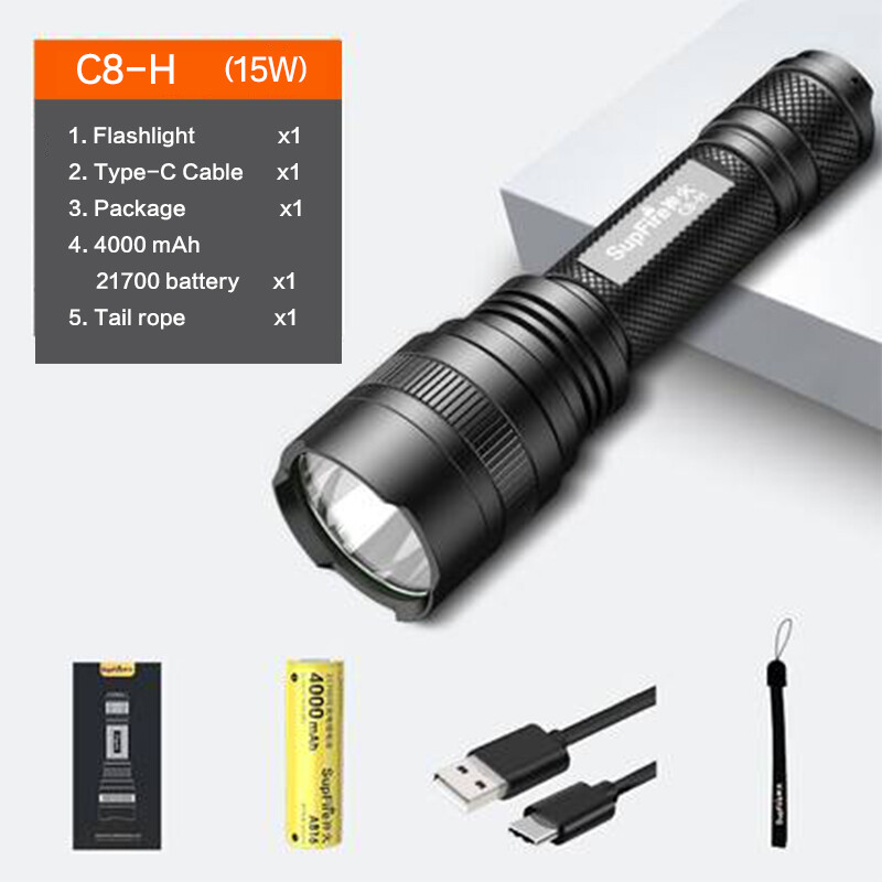 Siêu lửa C8-H 15W Đèn pin công suất lớn