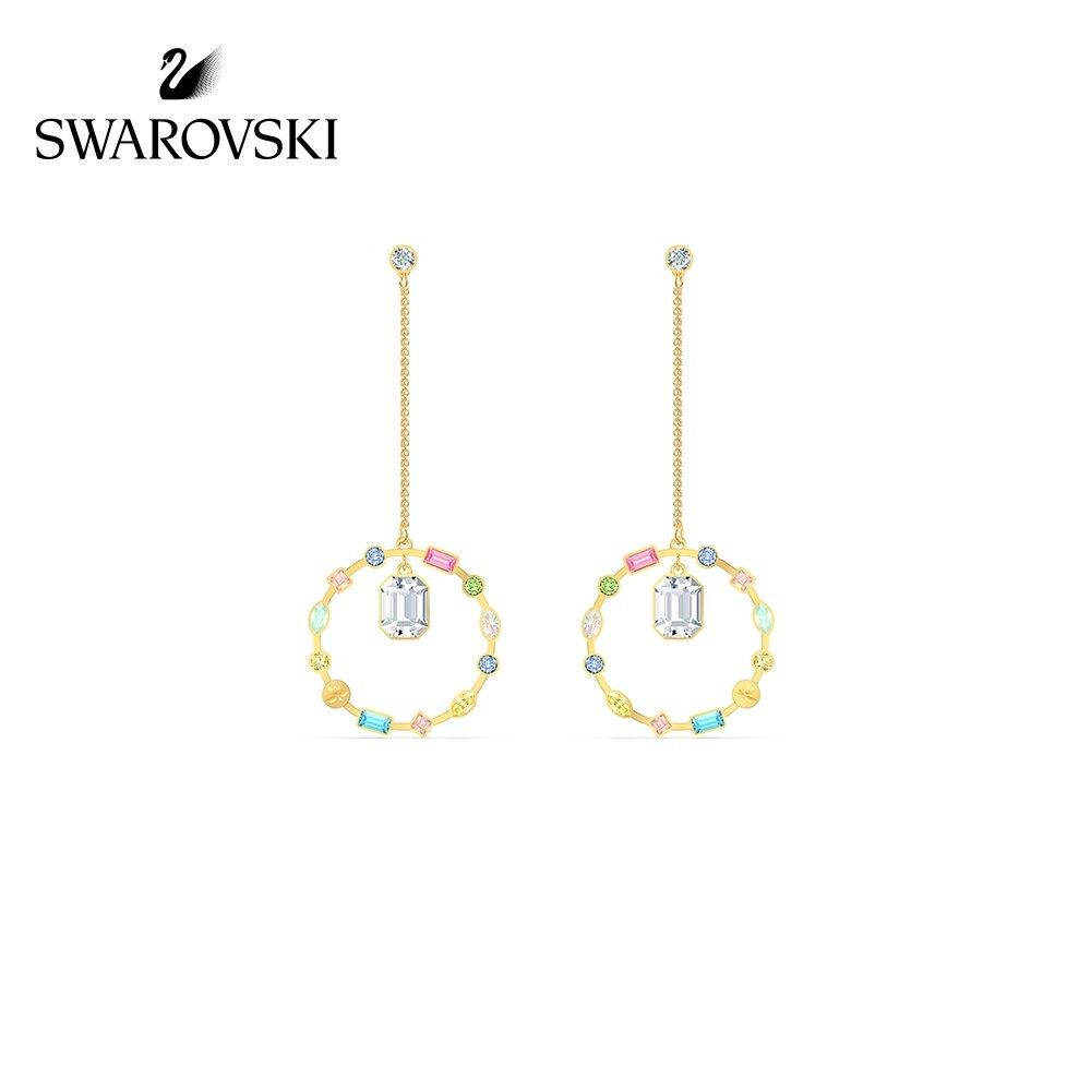 Swarovski RAINBOW SWAN Ambilight Lively and Bright Female Earrings Girlfriend Earrings Gifts