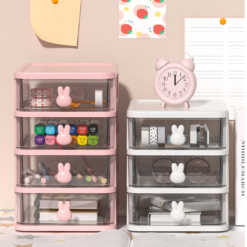 HANGDIAN ATủ Nhựa Nhiều Tầng mini Đựng Mỹ Phẩm / Văn Phòng Phẩm Để Bàn Tiện Lợi