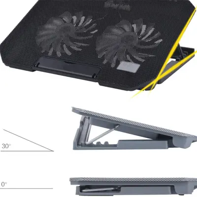 Laptop Cooling Pad Portable Ultra-Slim Quiet Laptop Notebook Cooler Cooling Pad Stand with 2 USB Fans Fits 12-17 Inches HCCY