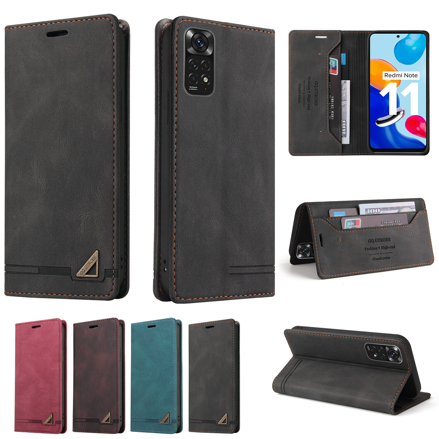For Xiaomi Redmi Note 12 Pro Plus Note 11S Note 12 pro Plus Xiaomi 13 pro Case Leather Bag Protective Cover Flip Case Magne Card Slots Book Wallet Cover
