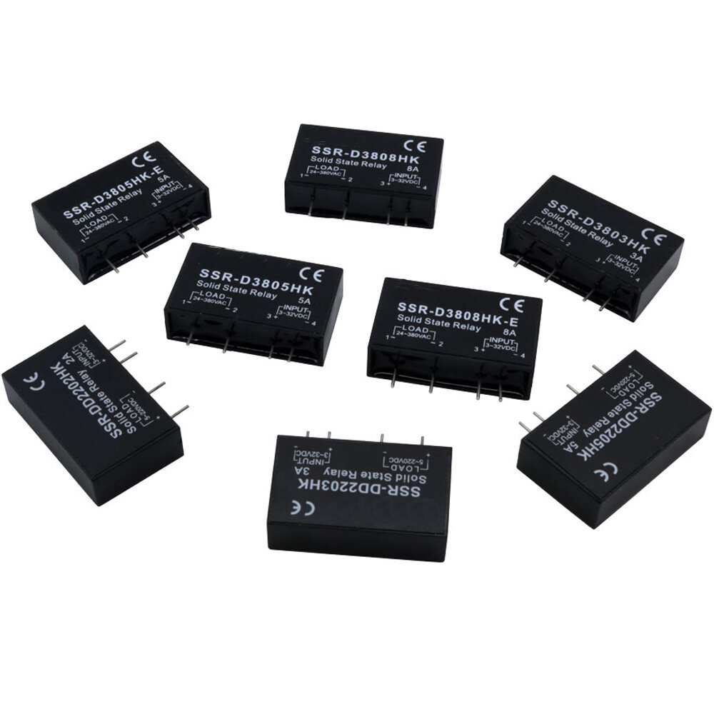 SSR một pha nhỏ Rơ Le bán dẫn PCB SSR-D3803HK d3805hk d3808hk chuyên dụng với chân 3A 5A 8A DC-AC Rơ Le bán dẫn