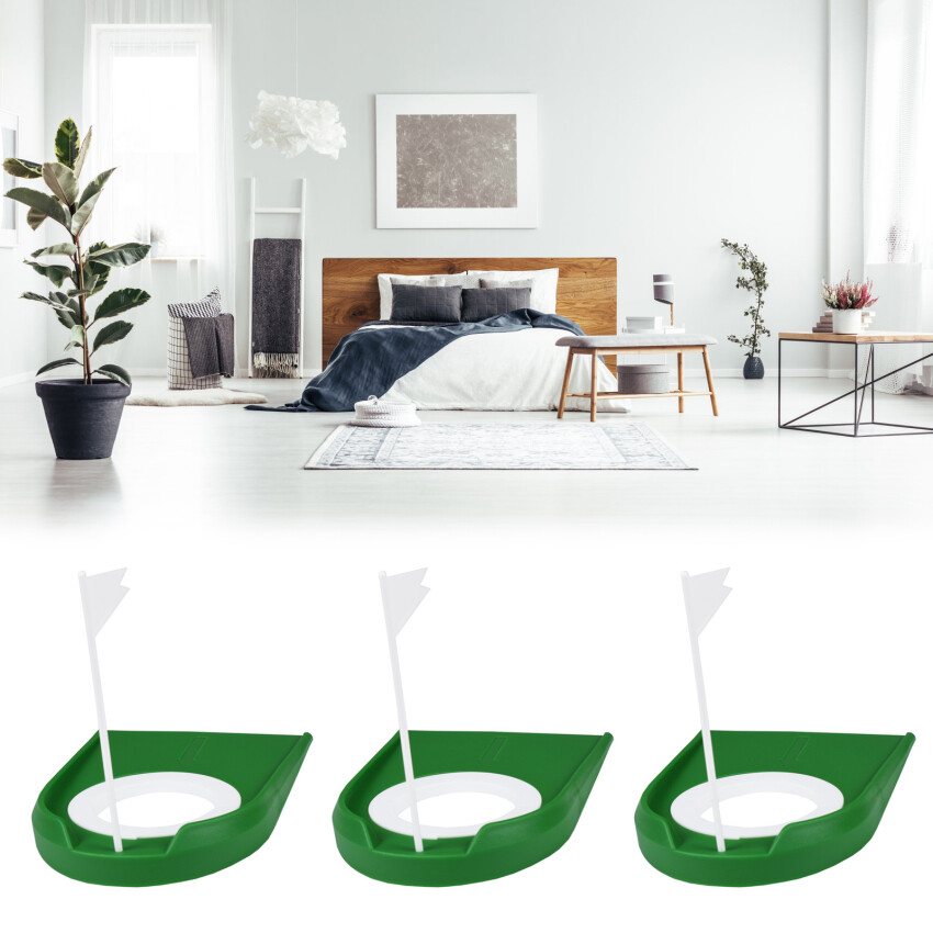 Indoor Outdoor Plastic Golf Putting Cup Practice Aids With Adjustable Hole White Flag Green Practice Aid Home Yard Outdoor Training