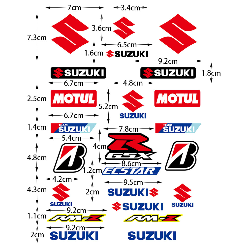 Suzuki motorcycle reflective sticker nylon leather keychain set vinyl wheel fender stickers for Suzuki GSXR GSX R600 750 1000