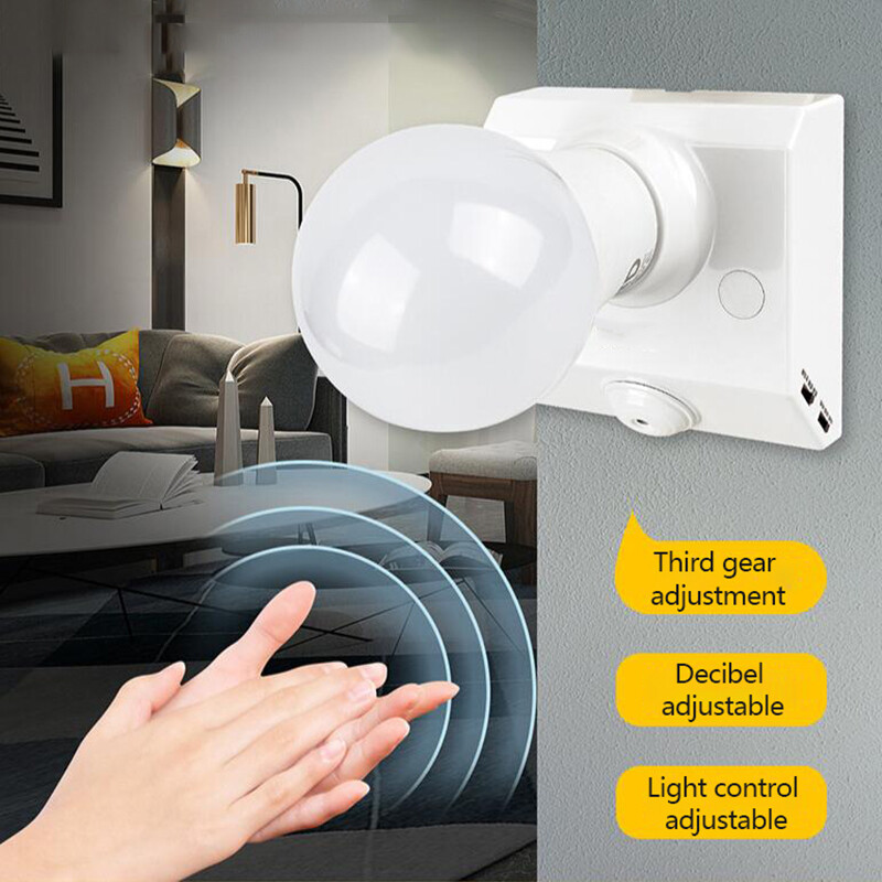ZTHOME Automatic Human Body Infrared IR Sensor LED Bulb Light E27 Base Lamp Holder